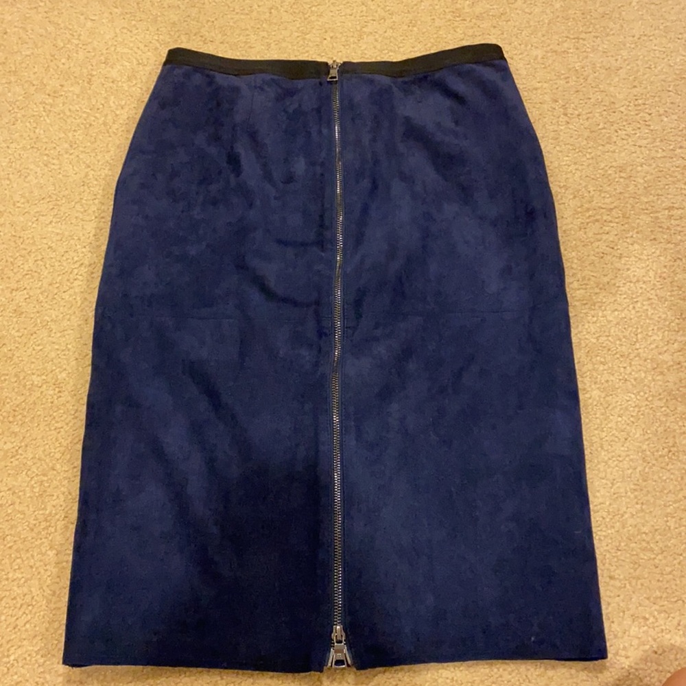 Bcbg double zipper midi suede skirt pencil - Picture 6 of 8